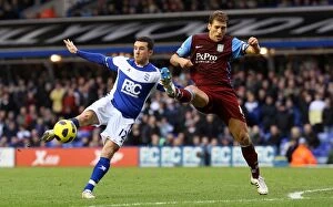 Images Dated 16th January 2011: Ferguson vs. Petrov: A Battle for Supremacy in the Birmingham Derby (Birmingham City vs)