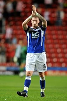 Images Dated 25th August 2009: Gary O'Connor's Euphoria: Birmingham City's Historic Carling Cup Upset over Southampton