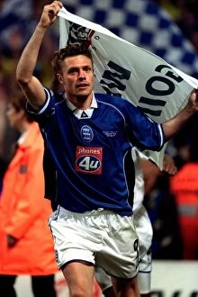 Images Dated 12th May 2002: Geoff Horsfield's Euphoric Celebration: Birmingham City's Promotion to Premier League after