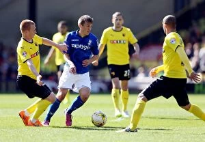 Sky Bet Championship - Watford v Birmingham City - Vicarage Road Collection: Gleeson vs. Watson: Intense Battle for Supremacy in Sky Bet Championship Clash