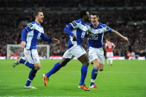 Going Wild: Obafemi Martins and Birmingham City Teammates Euphoric Celebration After Scoring Second Goal Against Arsenal in Carling Cup Final at Wembley Stadium