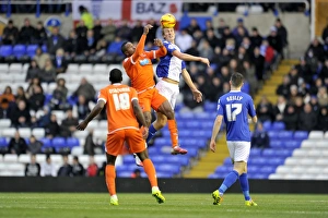 Intense Aerial Clash: Dan Burn vs. Ricardo Fuller (Sky Bet Championship: Birmingham City vs. Blackpool)