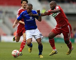 Images Dated 16th March 2013: Intense Rivalry: Bikey vs. Thomas Clash in Middlesbrough vs. Birmingham City Npower Championship
