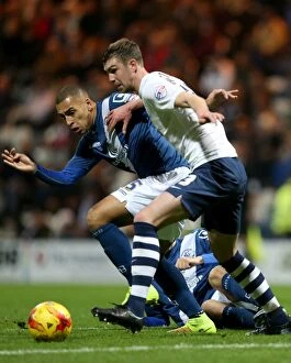 Images Dated 15th December 2015: Intense Rivalry: Birmingham City vs Preston North End - Battle for Possession in Sky Bet