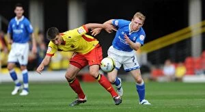 28-08-2011 v Watford, Vicarage Road Collection: Intense Rivalry: Burke vs Forsyth in the Npower Championship Showdown (2011)