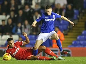 Images Dated 29th November 2014: Intense Rivalry: Callum Reilly vs. Jamaal Lascelles - Birmingham City vs. Nottingham Forest