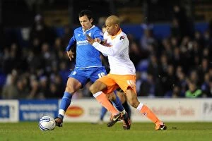 31-12-2011 v Blackpool, St. Andrew's Collection: Intense Rivalry: Fahey vs. Sylvestre Battle for Ball Control, Birmingham City vs