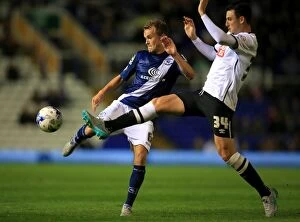 Sky Bet Championship - Birmingham City v Derby County - St. Andrews Collection: Intense Rivalry: Kieftenbeld vs Thorne in the Heart of the Birmingham-Derby Championship Clash