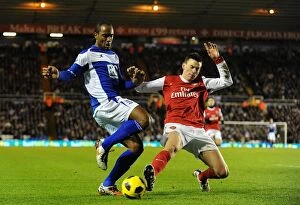 01-01-2011 v Arsenal, St. Andrew's Collection: Intense Rivalry: Koscielny vs. Jerome's Battle for Ball Possession (Birmingham City vs)