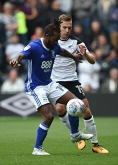 Sky Bet Championship - Derby County v Birmingham City - Pride Park Collection: Intense Rivalry: Maghoma vs. Weimann - Battle for Supremacy in Derby County vs
