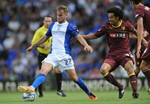 Sky Bet Championship : Birmingham City v Watford : St. Andrew's : 03-08-2013 Collection: Intense Rivalry: Shinnie vs Iriney - A Battle for Supremacy in Sky Bet Championship Football