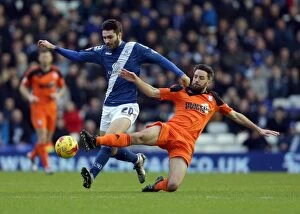 Sky Bet Championship - Birmingham City v Ipswich Town - St. Andrews Collection: Intense Rivalry: Toral vs Skuse in the Sky Bet Championship Battle for the Ball