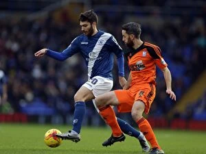 Sky Bet Championship - Birmingham City v Ipswich Town - St. Andrews Collection: Intense Rivalry: Toral vs. Skuse - Sky Bet Championship Battle at St. Andrews