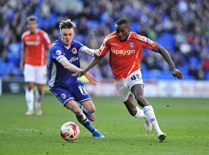 Images Dated 21st March 2015: Intense Rivalry: Noone vs. Dyer - Sky Bet Championship Showdown at Cardiff City Stadium