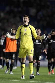 Images Dated 29th September 2012: Jack Butland's Championship-Winning Moment: Birmingham City's Goalkeeper Celebrates Victory over