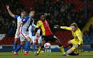 Jacques Maghoma vs Jason Steele: Intense Battle for Ball Possession (Sky Bet Championship: Blackburn Rovers vs Birmingham City, Ewood Park)