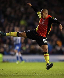 Soccer Football Collection: James Vaughan in Action: Birmingham City vs. Brighton and Hove Albion (Sky Bet Championship)