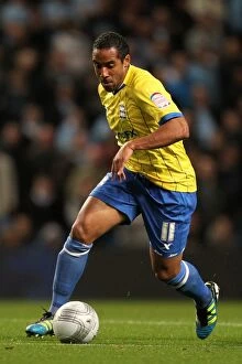Images Dated 21st September 2011: Jean Beausejour in Action for Birmingham City against Manchester City in Carling Cup Round 3 at