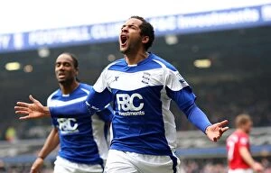Images Dated 5th March 2011: Jean Beausejour Scores Historic First Goal for Birmingham City Against Newcastle United in