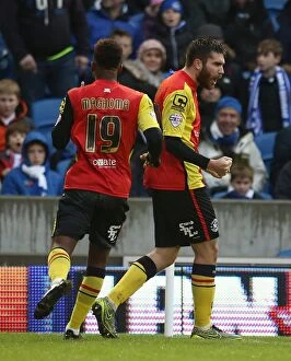 Images Dated 28th November 2015: Jon Toral Scores First Goal: Birmingham City's Upset Victory over Brighton in Sky Bet Championship