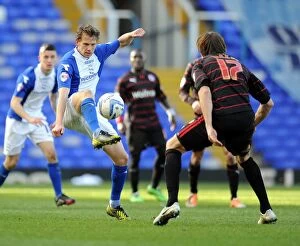 Sky Bet Championship : Birmingham City v Reading : St. Andrew's : 22-03-2014 Collection: Jonathan Spector in Command: Birmingham City vs. Reading (Sky Bet Championship, St)