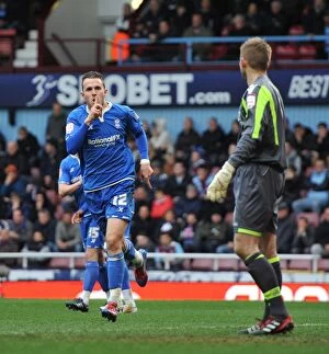 Images Dated 9th April 2012: Jordan Mutch Scores First Goal for Birmingham City against West Ham United in Championship Match
