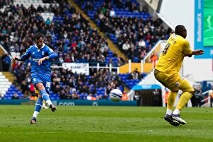 Images Dated 7th April 2012: Keith Fahey Scores Birmingham City's Second Goal Against Crystal Palace (07-04-2012, St. Andrew's)