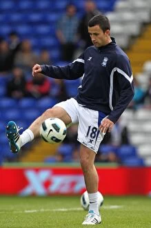 02-04-2011 v Bolton Wanderers, St. Andrew's Collection: Keith Fahey's Focused Warm-Up Ahead of Birmingham City vs. Bolton Wanderers (02-04-2011)