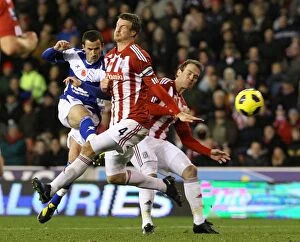 Images Dated 9th November 2010: Keith Fahey's Historic Goal: Birmingham City Stuns Stoke City in Premier League (09-11-2010)