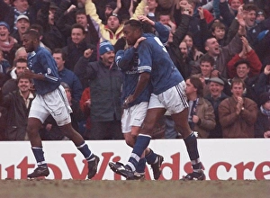 Kevin Francis Scores the First Goal: Birmingham City vs Leeds United in the Coca-Cola Semi-Finals (11-FEB-96)