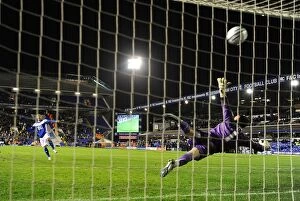 26-10-2011, Carling Cup Round 4 v Brentford, St. Andrew's Collection: Kevin Phillips Scores the First Penalty for Birmingham City against Brentford in Carling Cup (2011)