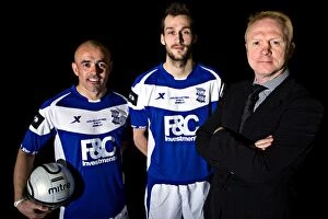 Photocall Collection: L-R: Birmingham Citys Stephen Carr, Roger Johnson and manager Alex McLeish