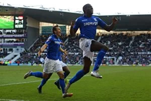 Sky Bet Championship - Derby County v Birmingham City - iPro Stadium Collection: Last-Minute Thriller: Clayton Donaldson's Stunning Equalizer for Birmingham City vs. Derby County