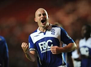 Images Dated 25th August 2009: Lee Carsley's Double: Birmingham City's Unforgettable Moment Against Southampton in Carling Cup