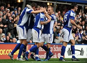 23-10-2010 v Blackpool, St. Andrew's Collection: Liam Ridgewell's Premier League Debut Goal for Birmingham City against Blackpool (October 23, 2010)
