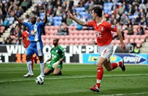 Images Dated 19th March 2011: Liam Ridgewell's Premier League Debut Goal: Birmingham City vs. Wigan Athletic (19-03-2011)
