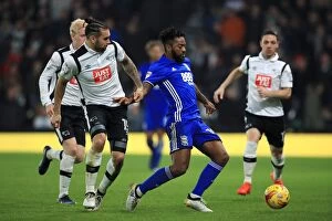 Sky Bet Championship - Derby County v Birmingham City - iPro Stadium Collection: Maghoma vs Johnson: Intense Rivalry in Sky Bet Championship Clash between Derby County
