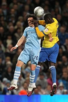 Images Dated 21st September 2011: Manchester City vs Birmingham City: Owen Hargreaves vs Guirane N'Daw - Carling Cup Third Round