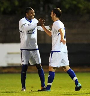 Images Dated 10th August 2010: Marcus Bent and James O'Shea: Birmingham City's Dynamic Duo Celebrate Second Goal Against Harrow