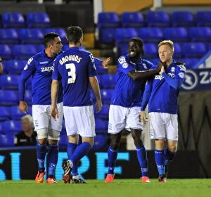 Images Dated 12th August 2014: Mark Duffy's Hat-trick: Birmingham City's Thrilling Capital One Cup Victory over Cambridge United