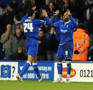 31-12-2011 v Blackpool, St. Andrew's Collection: Marlon King and Curtis Davies: Birmingham City's Goal Celebration vs