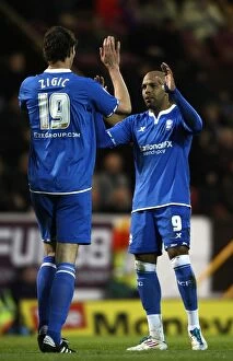 Images Dated 3rd April 2012: Marlon King and Nikola Zigic: Birmingham City's Unforgettable Goal Celebration vs