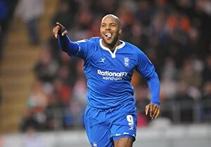 Images Dated 26th November 2011: Marlon King Scores the Opener: Birmingham City Ahead vs. Blackpool in Npower Championship