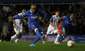 Images Dated 3rd November 2011: Marlon King Scores Penalty: Birmingham City's Europa League Victory Over Club Brugge (03-11-2011)