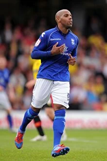 Images Dated 25th August 2012: Marlon King Scores the Winning Goal for Birmingham City against Watford at Vicarage Road