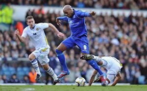 Images Dated 27th October 2012: Marlon King Tackled in Intense Npower Championship Clash: Leeds United vs