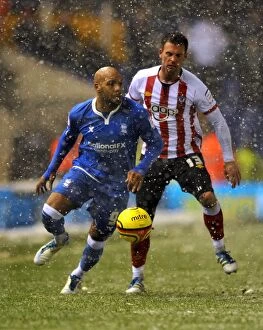 Images Dated 4th February 2012: Marlon King vs. Daniel Fox: Intense Rivalry in Birmingham City vs. Southampton Championship Clash