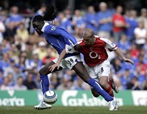 Images Dated 15th May 2005: Melchiot vs Ljungberg: A Football Rivalry at St. Andrew's (Birmingham City vs Arsenal)