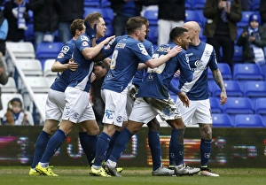 Michael Morrison's Goal Celebration: Birmingham City Takes the Lead Against Fulham (Sky Bet Championship)