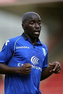 Images Dated 28th July 2012: Morgaro Gomis in Action: Birmingham City's Pre-Season Clash against Cheltenham Town at Whaddon Road